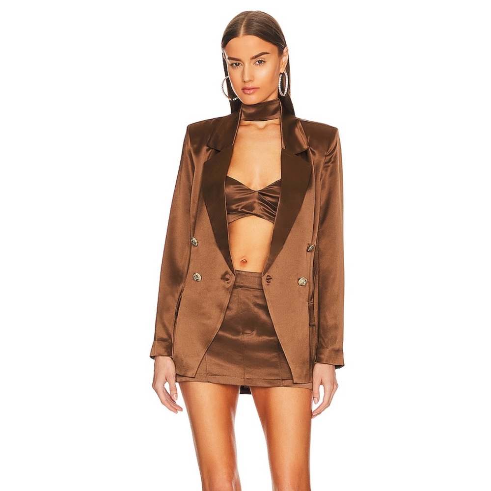 RETROFETE VIVY SKIRT IN COGNAC, SIZE SMALL